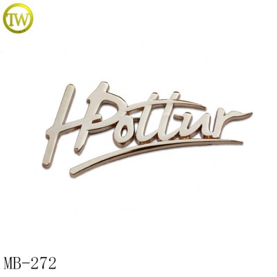 Fashion Metal Stamping 3d Metal Letter Logo Plate For Handbag Metal Logo Decorative Nameplates