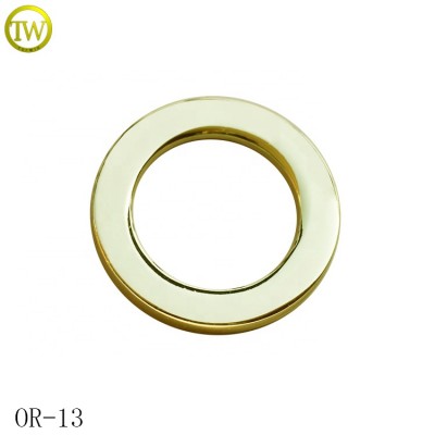 China Supplier Made Metal O Ring Buckles Light Gold Metal Round Flat Ring For Bags And Shoes